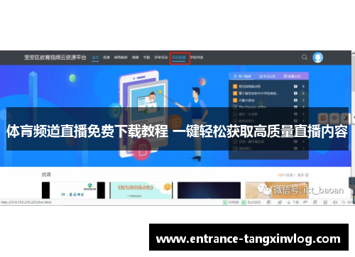 体肓频道直播免费下载教程 一键轻松获取高质量直播内容
